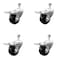 Service Caster 3 Inch SS Soft Rubber Swivel 1/2 Inch Threaded Stem Caster Set Total Lock Brake SCC-SSTSTTL20S314-SRS-121315-4 - alternate 1